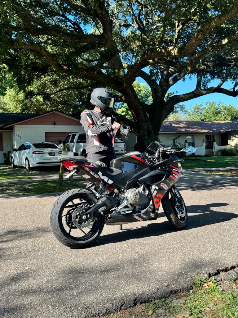 Damian Ramos with his motorcycle